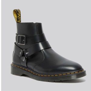 NEW Dr Martens Jaimes Leather Buckle Chelsea Black Combat Boots, Size 8